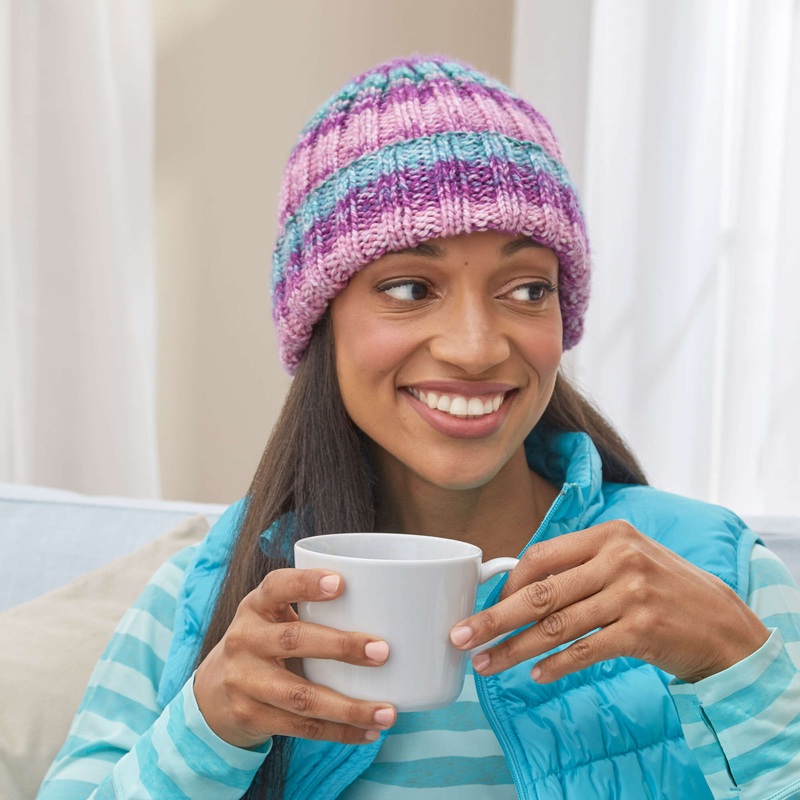 Red Heart Easy Knit Rib Hat|Single Size