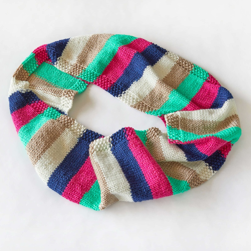 Red Heart Easy Stripes Knit Cowl