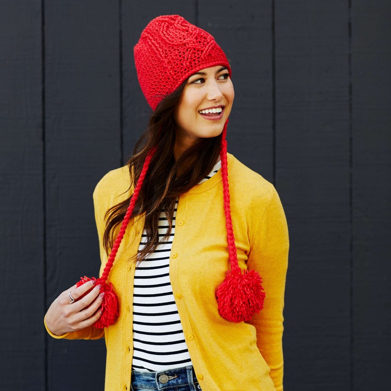 Red Heart Entwined Chic Cable Hat
