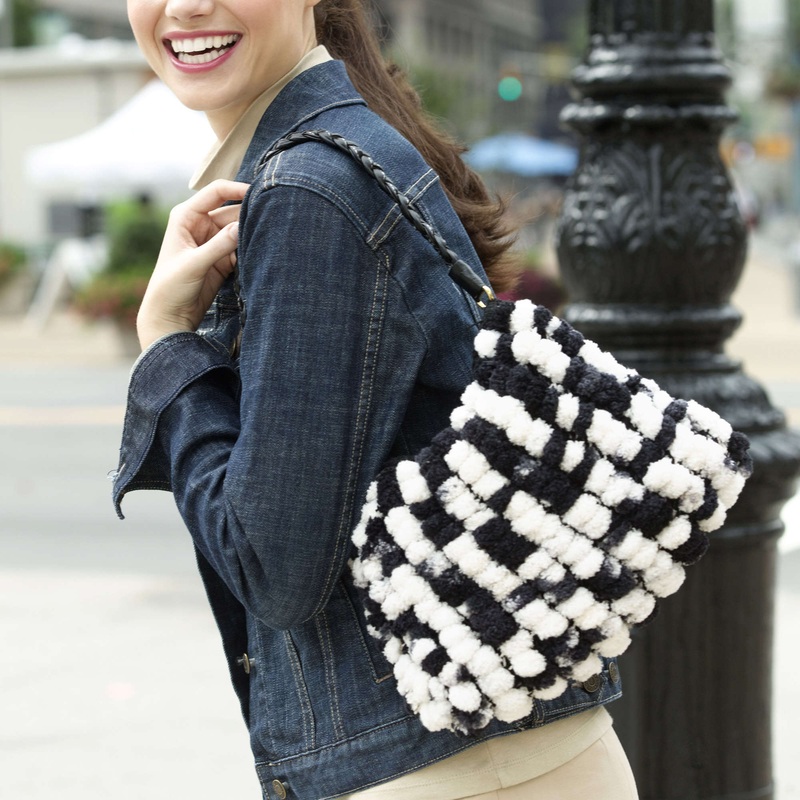 Red Heart Knit Dalmation Purse