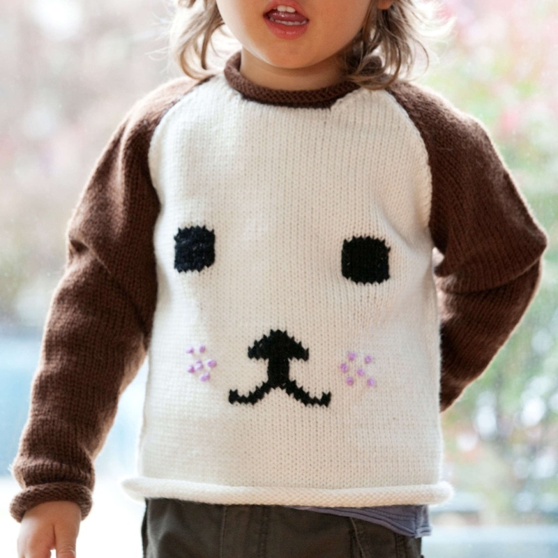 Red Heart Knit Dog-Eared Sweater