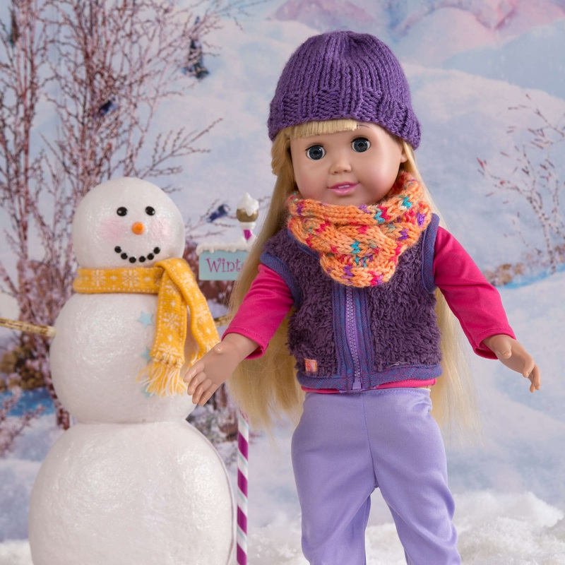 Red Heart Knit Doll-Sized Cowl & Beanie