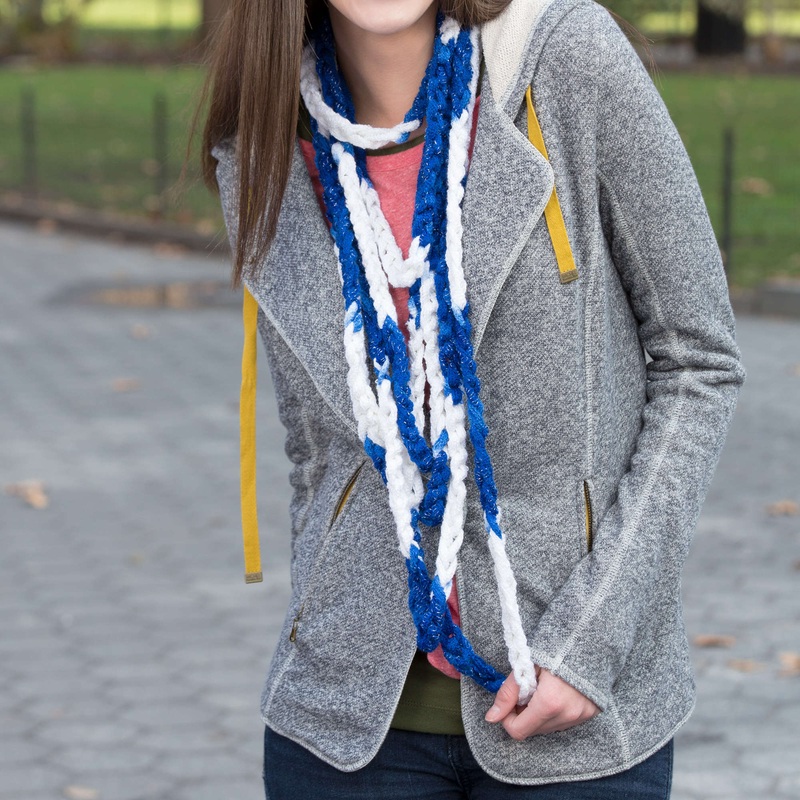 Red Heart Craft Game Time Chain Scarf