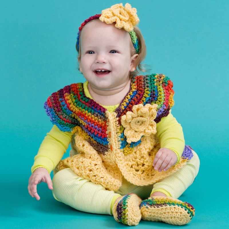 Red Heart Crochet Fall Baby Set