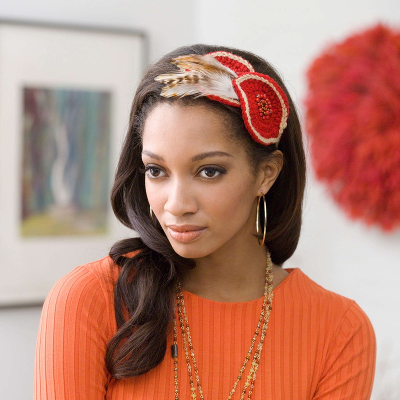 Red Heart Crochet Fascinator Headband
