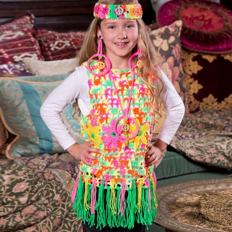 Red Heart Crochet Flower Child Vest