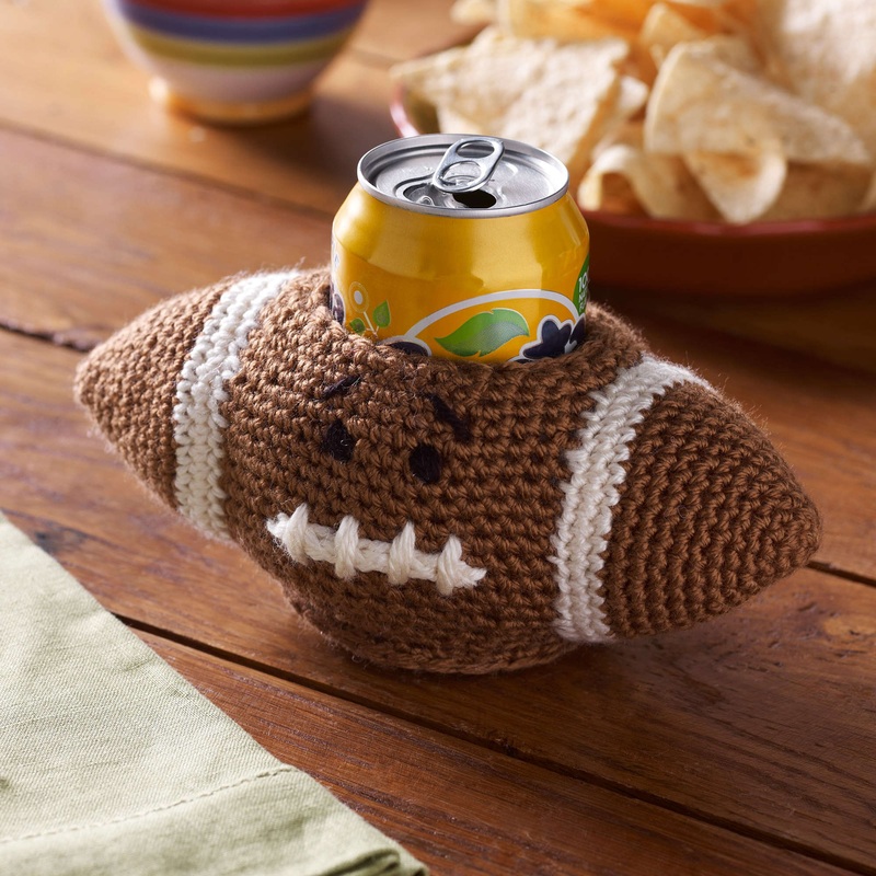 Red Heart Crochet Football Can Cozy