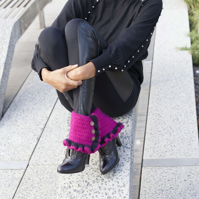 Red Heart Crochet Funky Spats|Large|Medium|Small