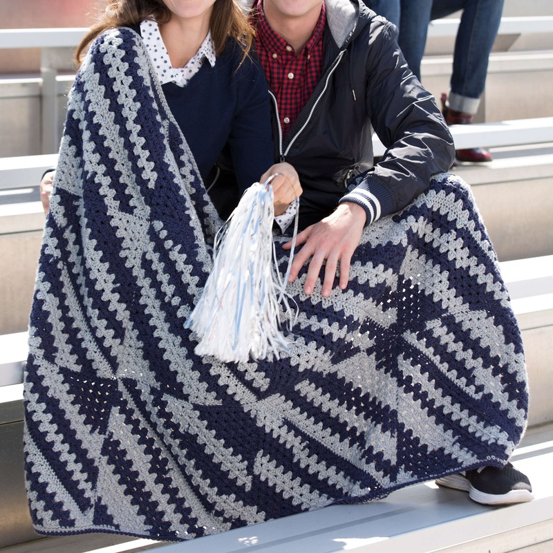 Red Heart Crochet Game Day Stadium Throw