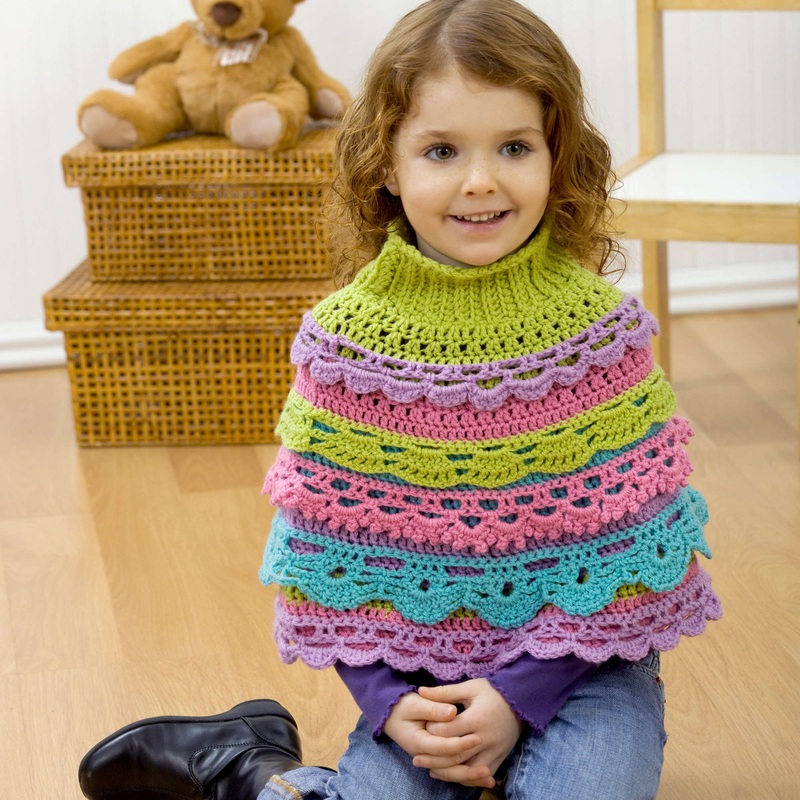 Red Heart Crochet Girl’s Ruffle Capelet