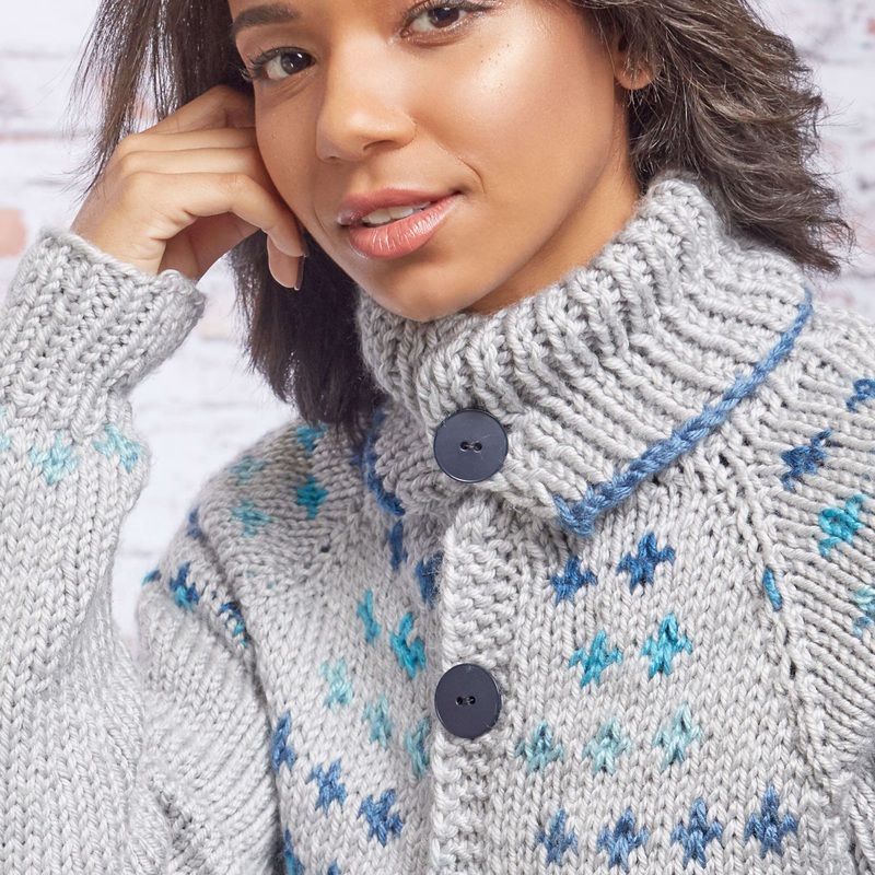Red Heart Fair Isle Sweater Coat