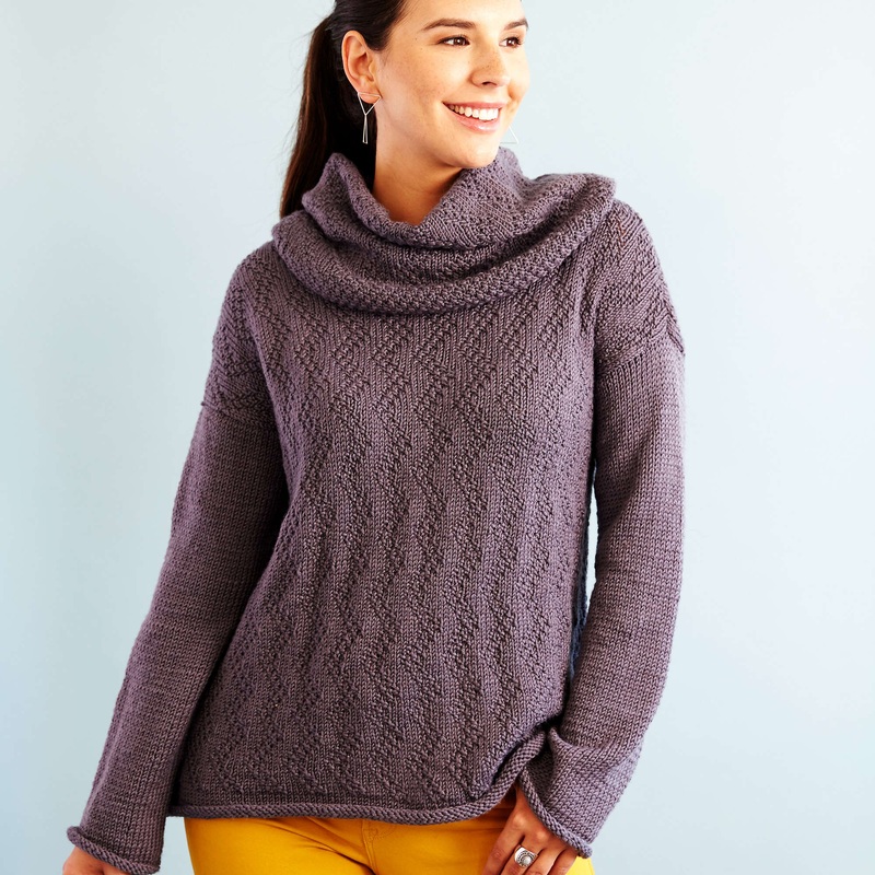 Red Heart Feather Chic Sweater & Removable Cowl