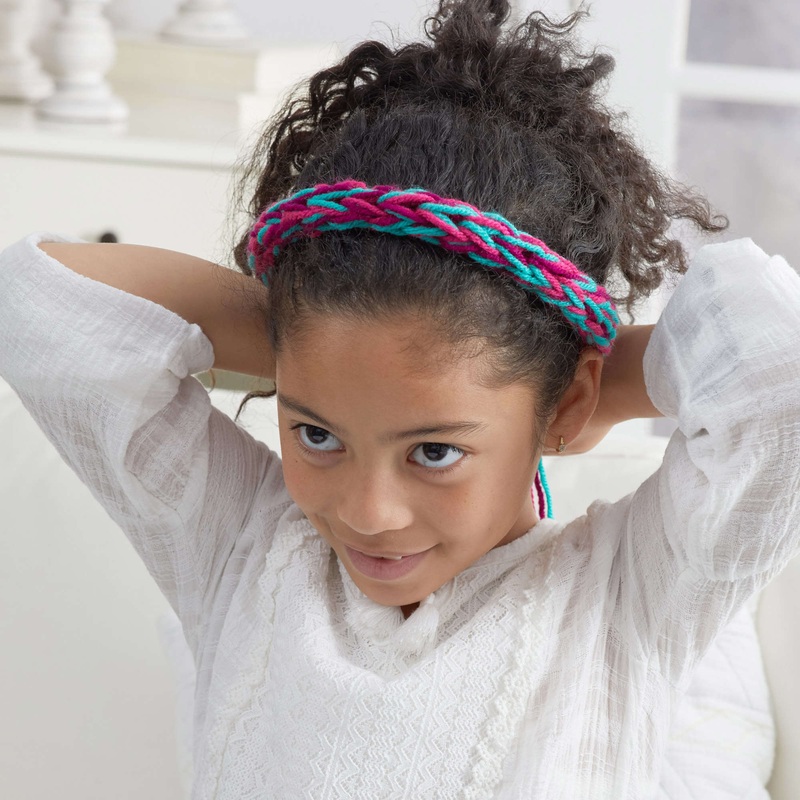 Red Heart Finger Knit Headband