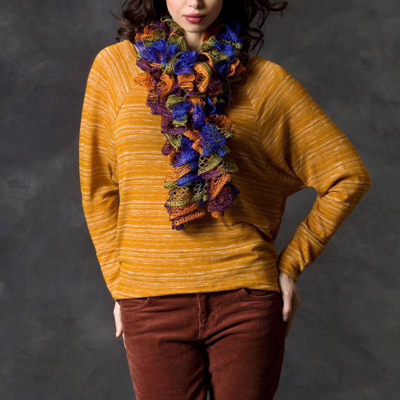 Red Heart Flirty Knit Scarf|Long|Short