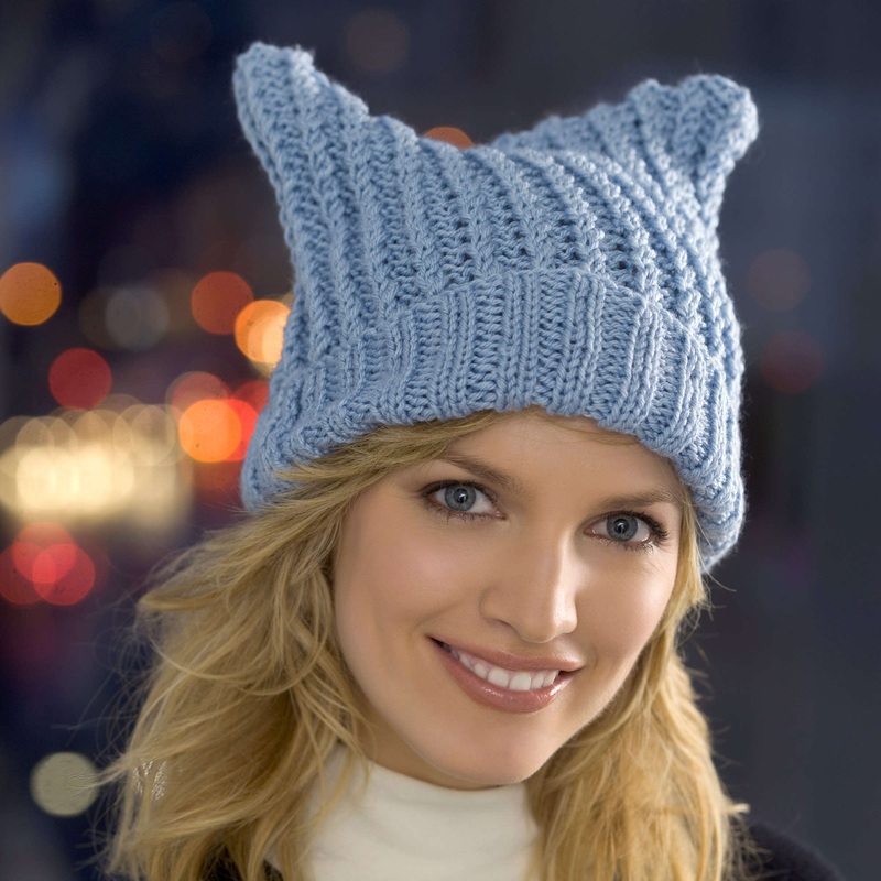 Red Heart Floppy Knit Hat|Medium|Small