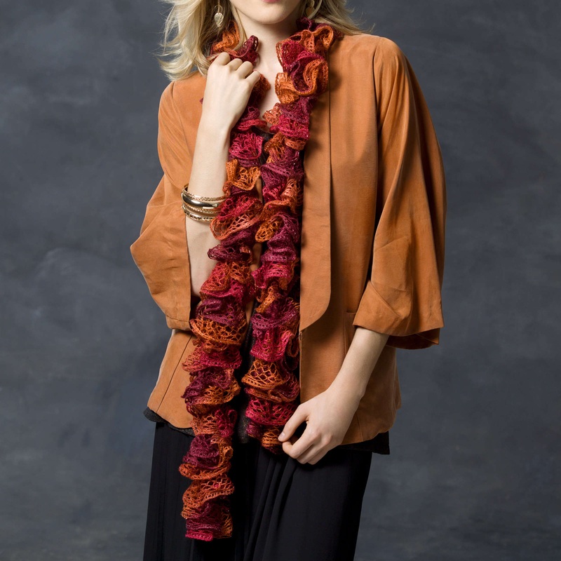 Red Heart Frilly Crochet Scarf