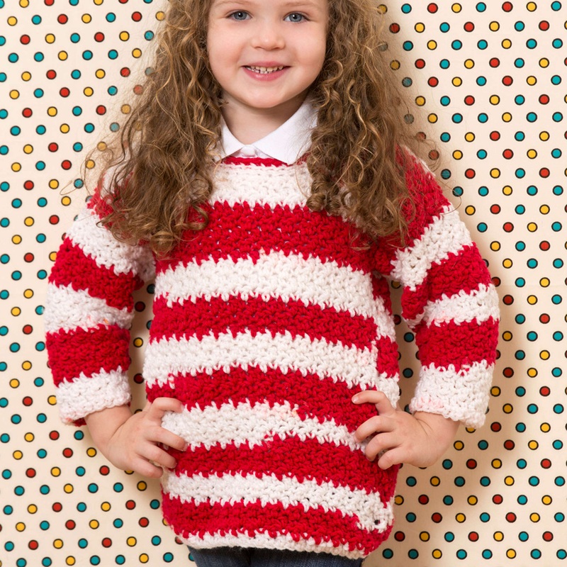Red Heart Game Day Crochet Sweater