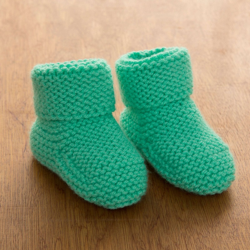Red Heart Garter Stitch Baby Booties