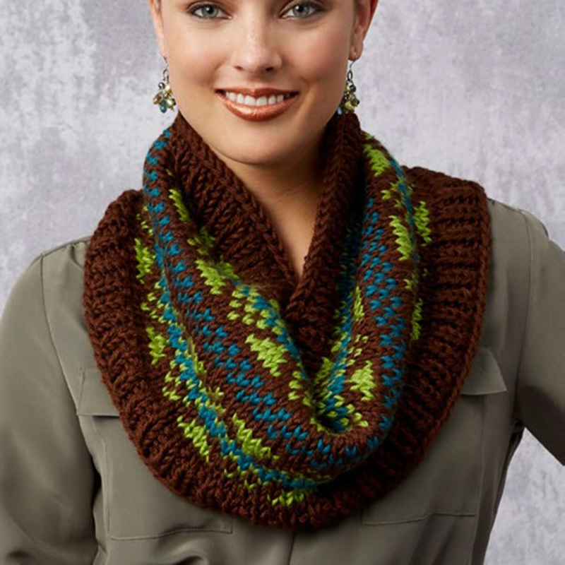 Red Heart Knit Fabulous Fair Isle Cowls