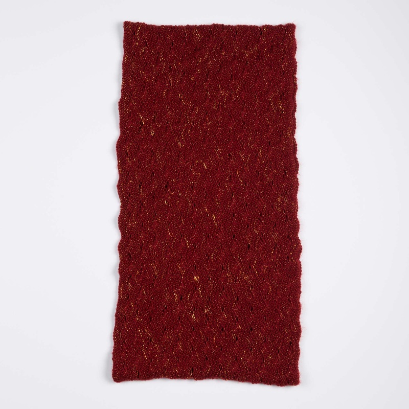 Red Heart Knit Garter and Lace Cowl