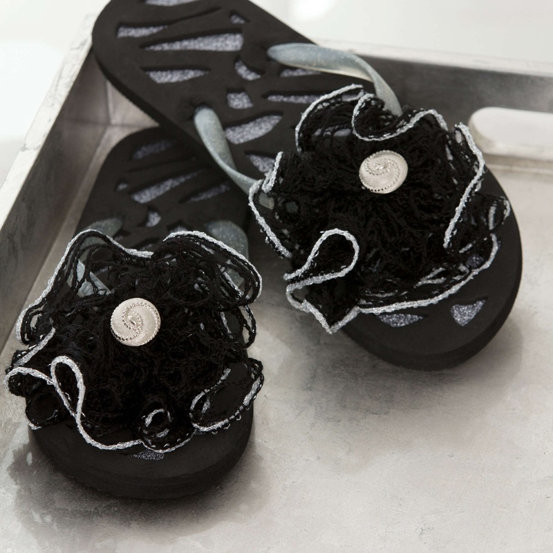 Red Heart Craft Glam Flip Flops
