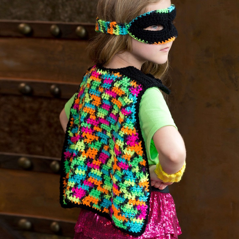 Red Heart Crochet Girly Masked Hero Set