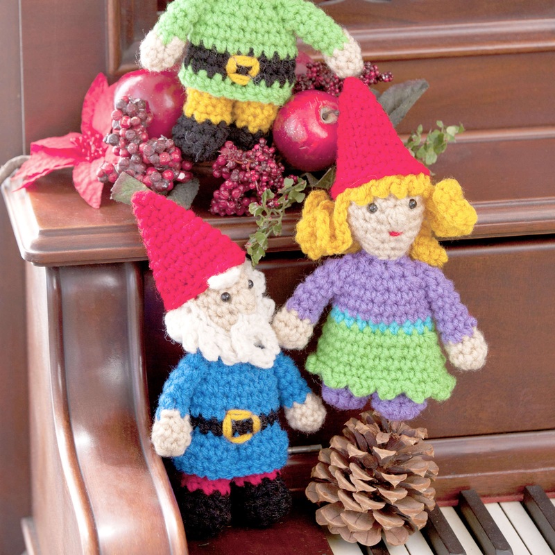 Red Heart Crochet Gnome Family
