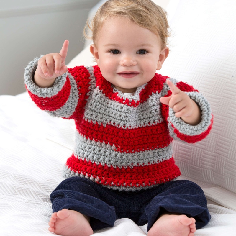 Red Heart Crochet Go Team Go! Baby Sweater