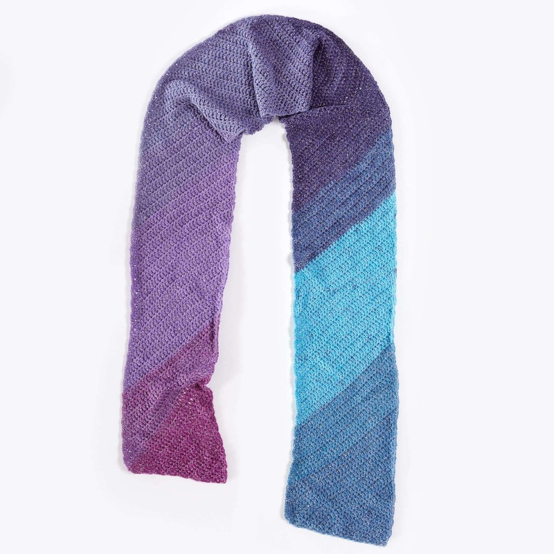 Red Heart Crochet Gradient Sparkle Scarf