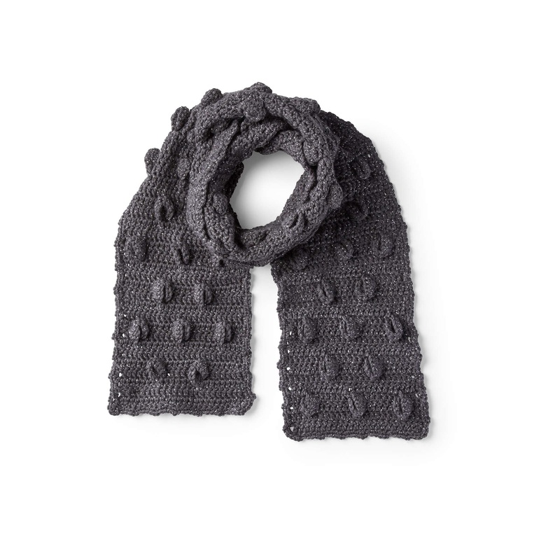 Red Heart Crochet Half Moon Scarf