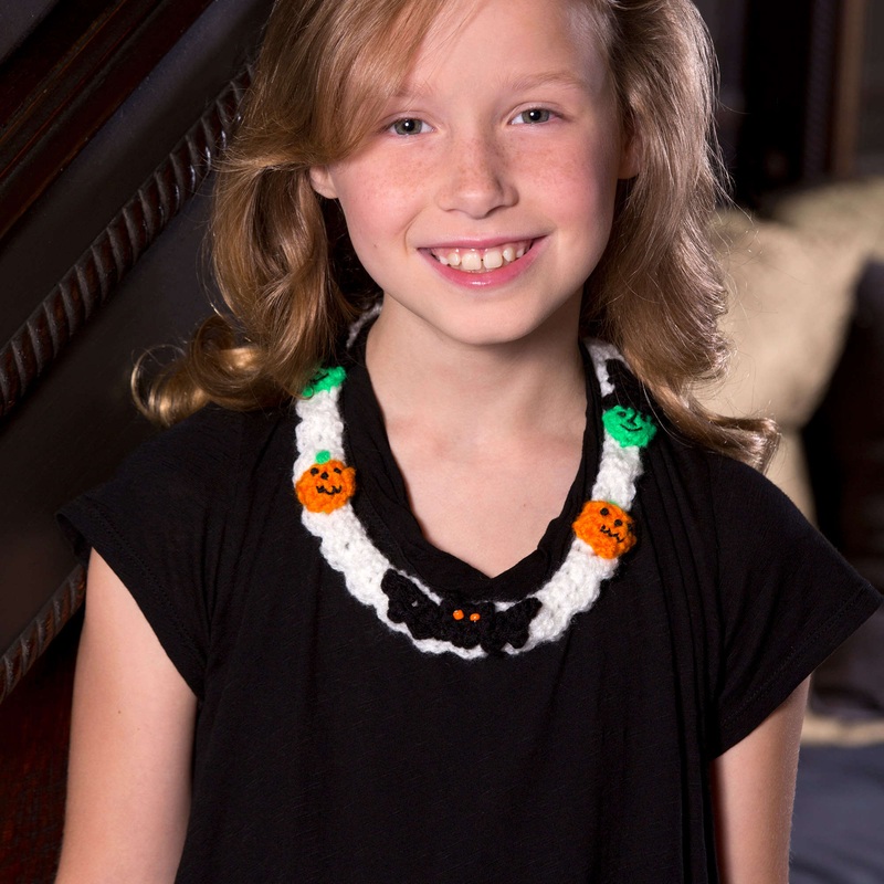 Red Heart Crochet Halloween Motif Necklace