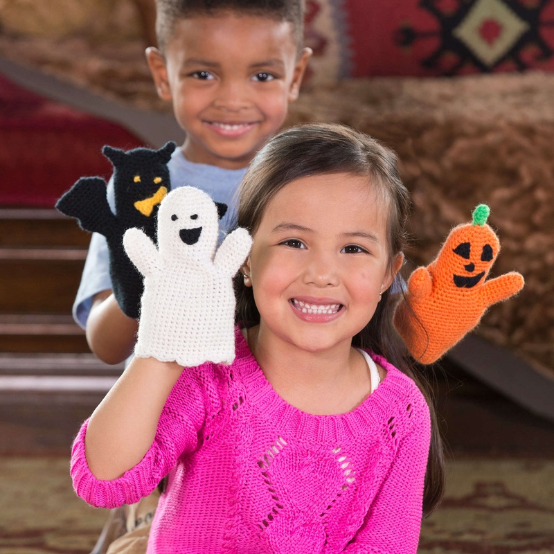 Red Heart Crochet Halloween Puppets