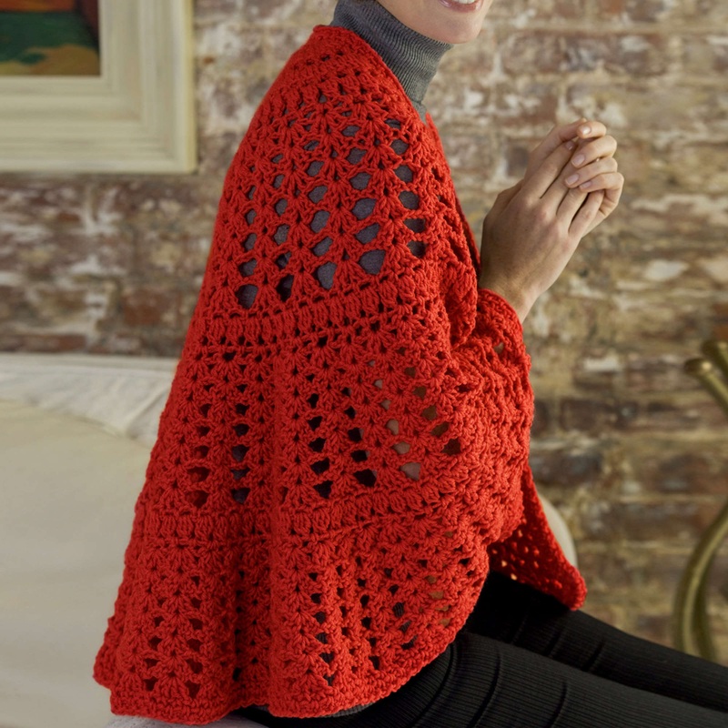 Red Heart Crochet Have a Heart Shawl