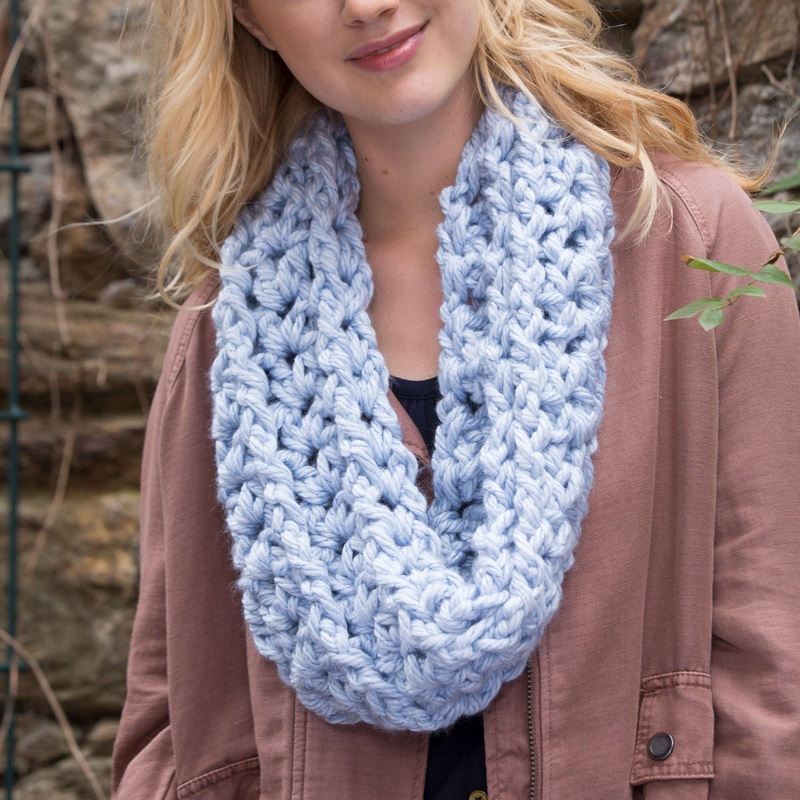Red Heart Crochet Horizontal Ribbed Cowl