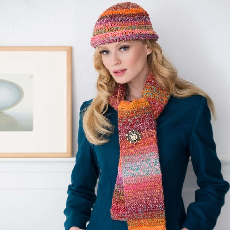 Red Heart Crochet Igloo Snail Hat and Scarf