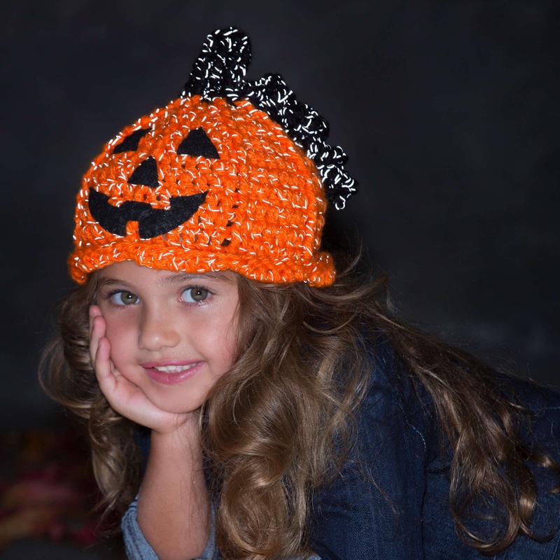 Red Heart Crochet Jack-o-Lantern Hat