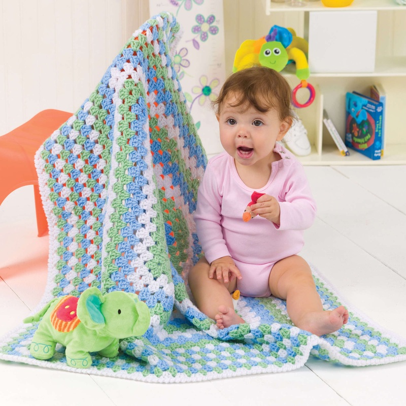 Red Heart Granny Crochet Blanket