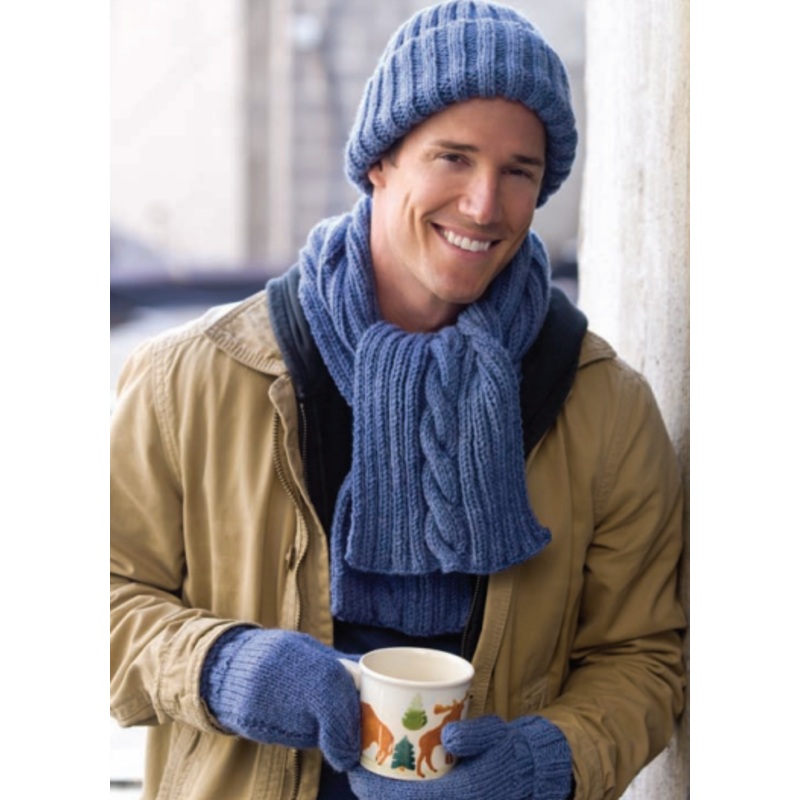 Red Heart Hat, Scarf & Mitt Set