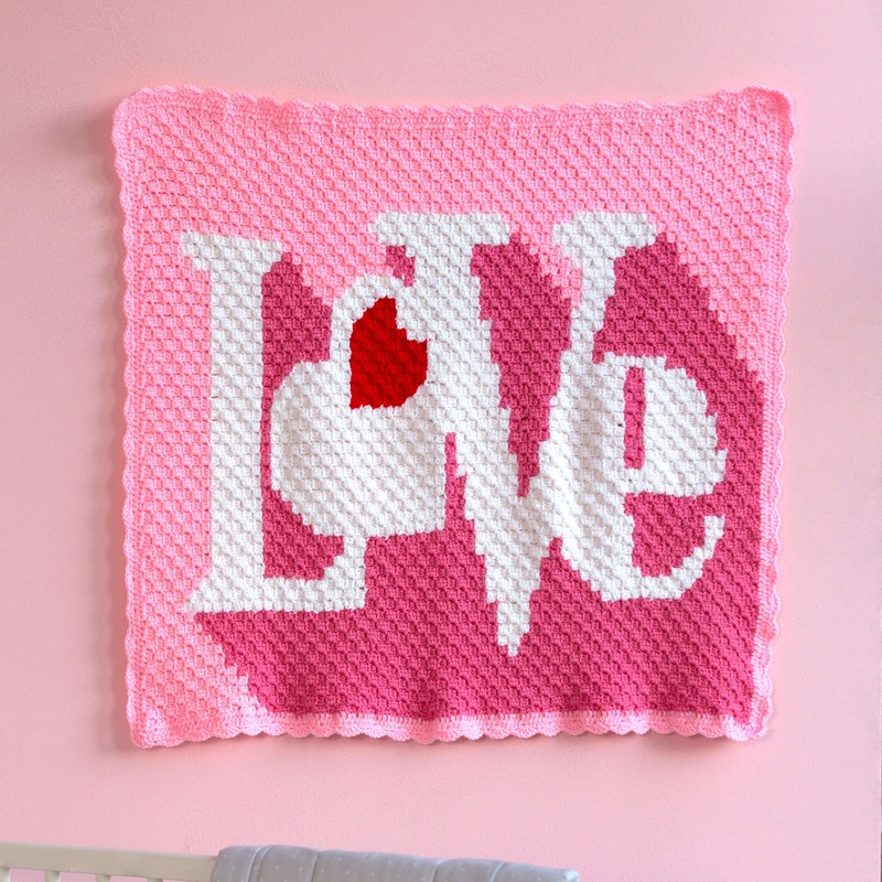 Red Heart Heart Throb Crochet Blanket