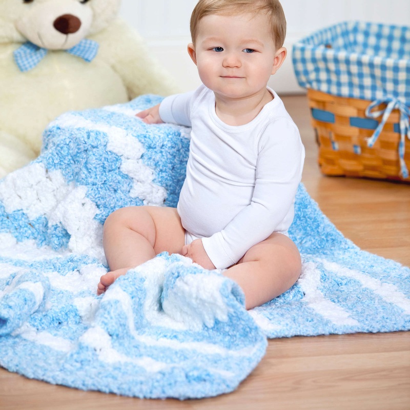 Red Heart Heavens Stripes Crochet Blanket