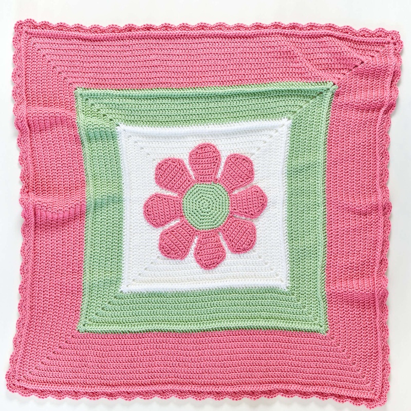 Red Heart In Full Bloom Crochet Baby Blanket