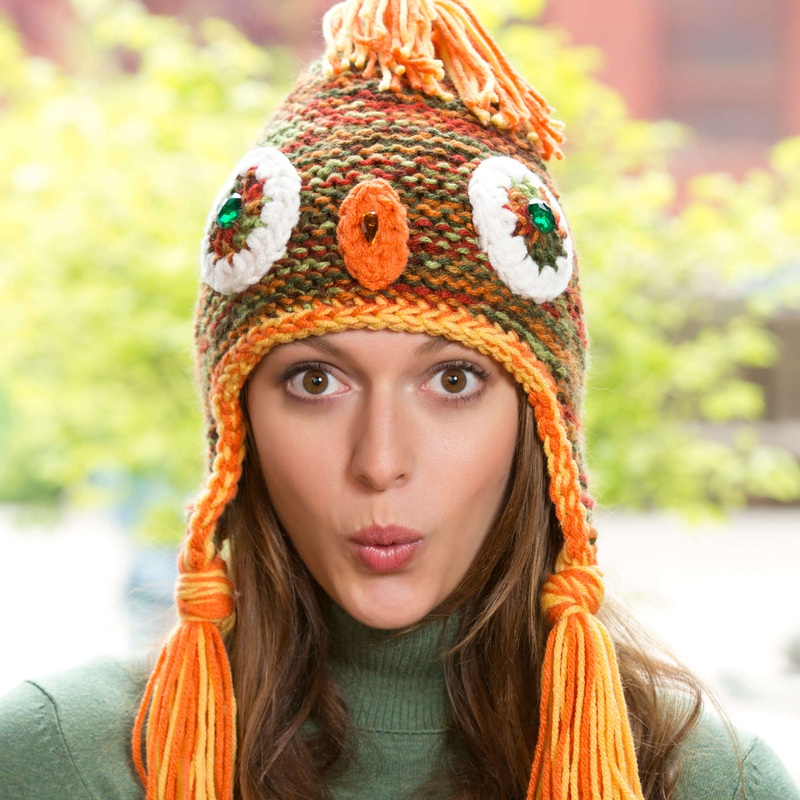 Red Heart It’s a Hoot Knit Owl Hat