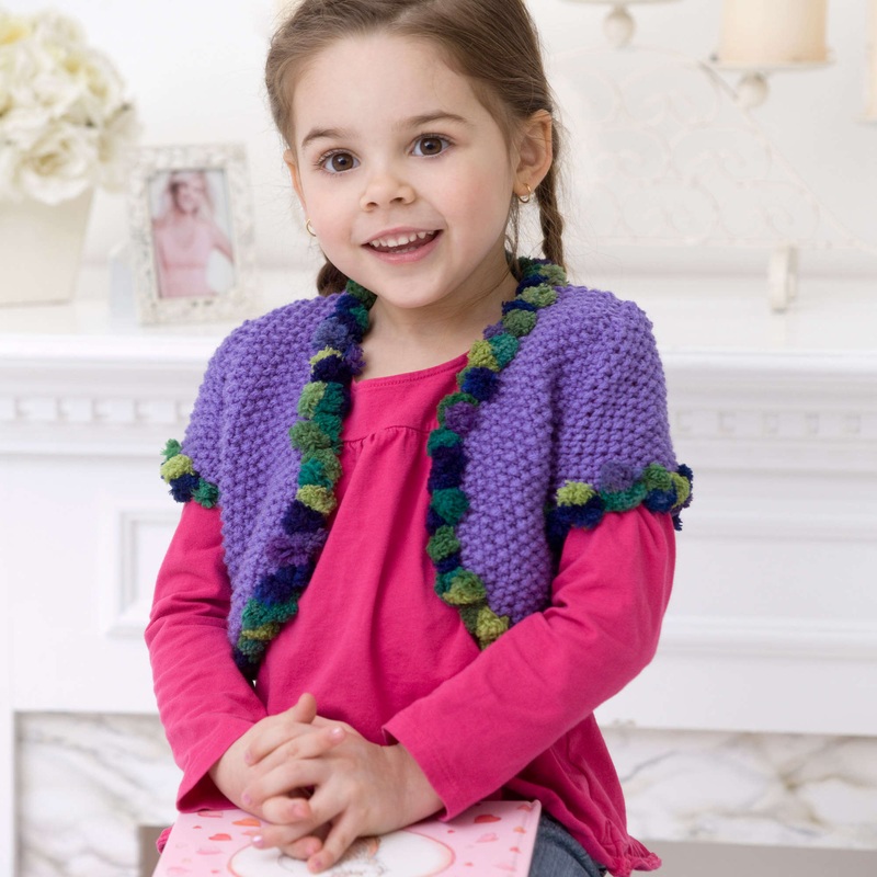 Red Heart Knit Girls Bolero|2 yrs|4 yrs|6 yrs|8 yrs