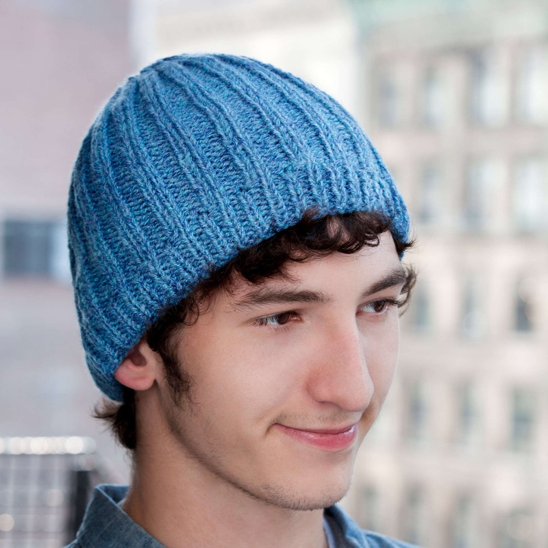 Red Heart Knit Give Him a Rib Hat
