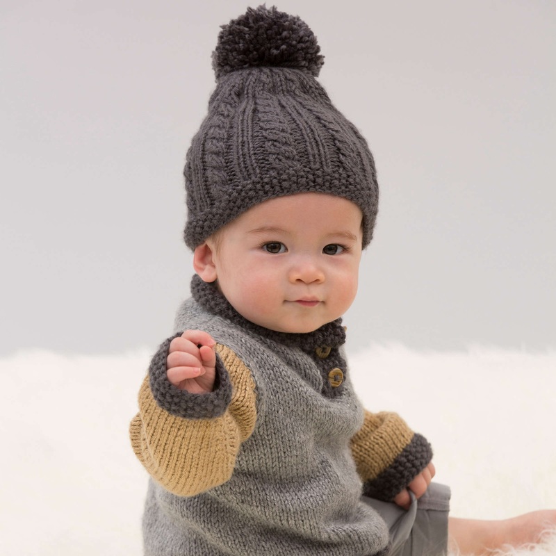 Red Heart Knit Handsome Sweater and Hat