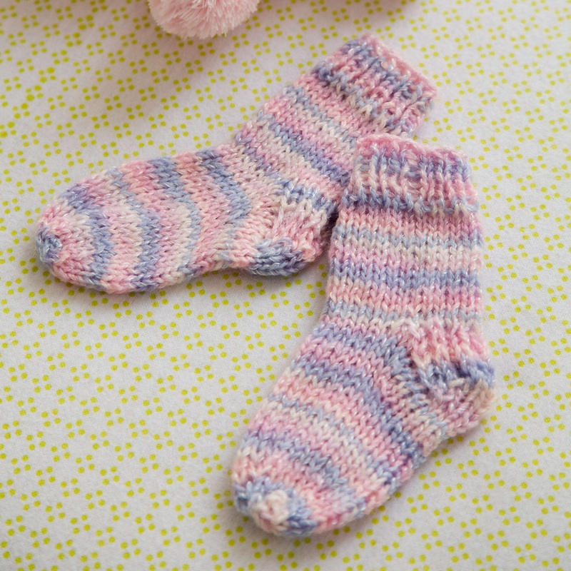 Red Heart Knit Happy Toes Baby Socks
