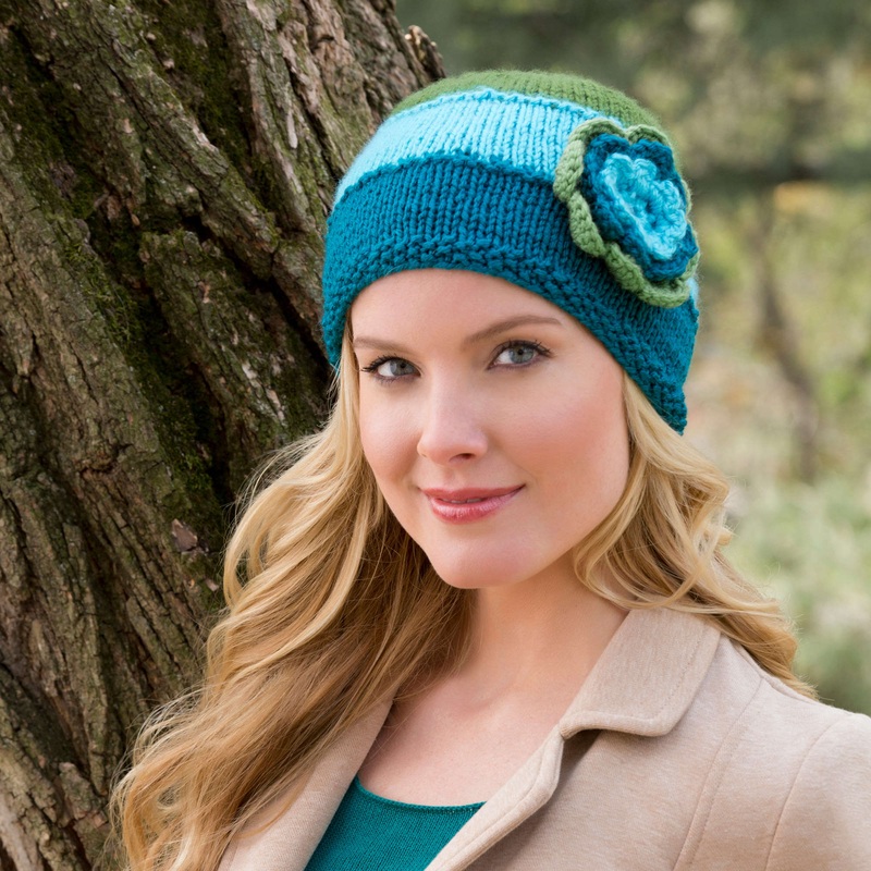 Red Heart Knit Hat In Bloom|Single Size