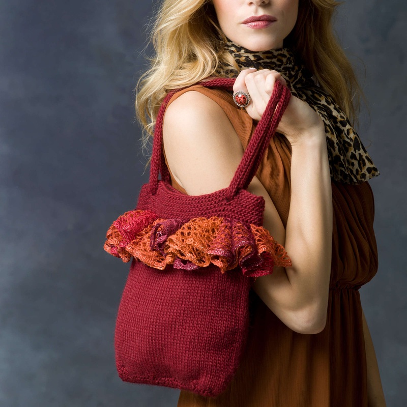Red Heart Knit I’m Worth It Ruffled Tote