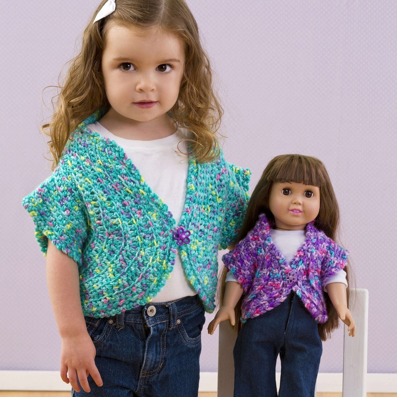 Red Heart Crochet Just Like Me Doll Shrug