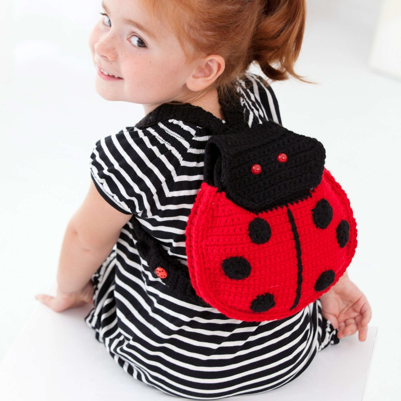 Red Heart Crochet Lady Bug Backpack